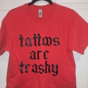 Red Graphic T-Shirt with Bold Text